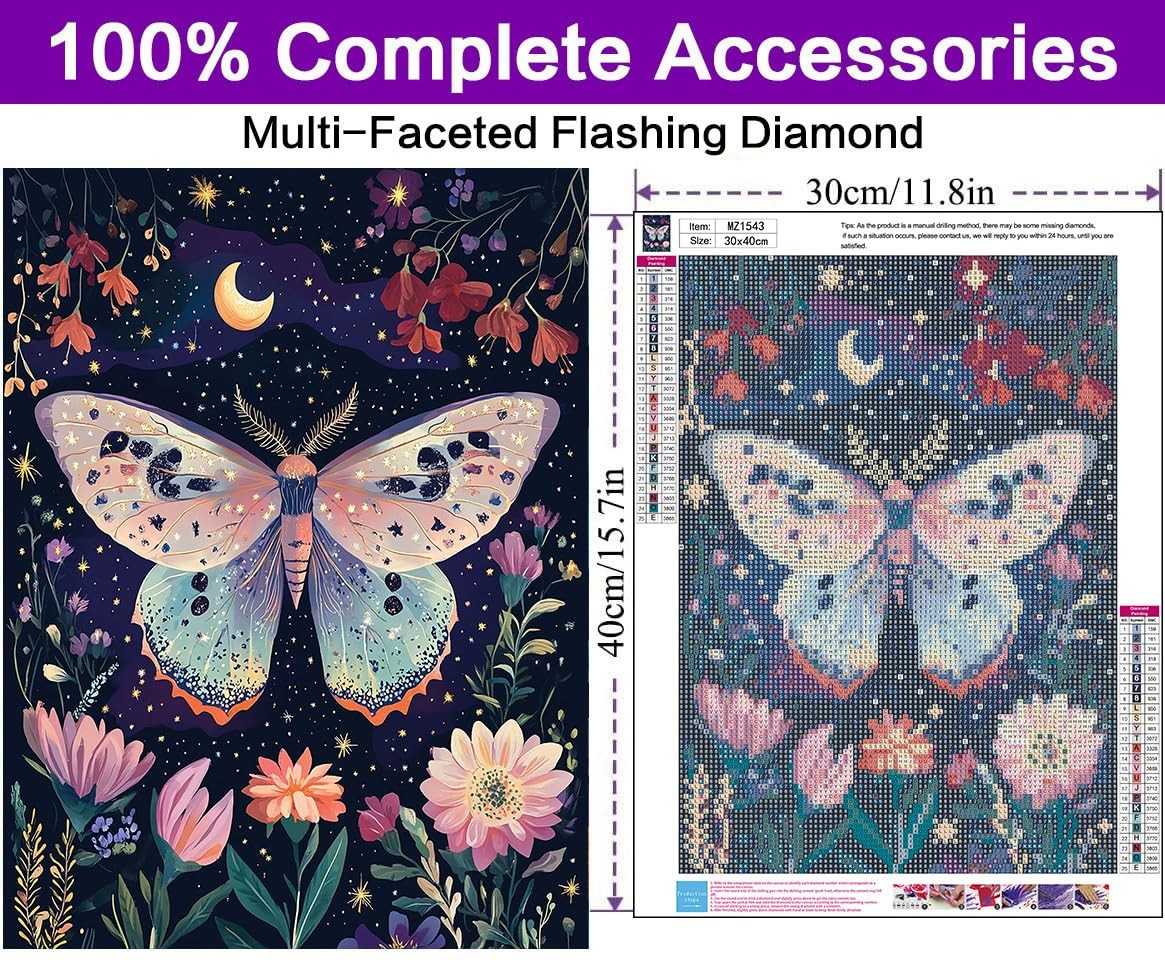Diamond Art Kits for Adults, Butterfly Diamond Painting Kits for Adults, Diamond