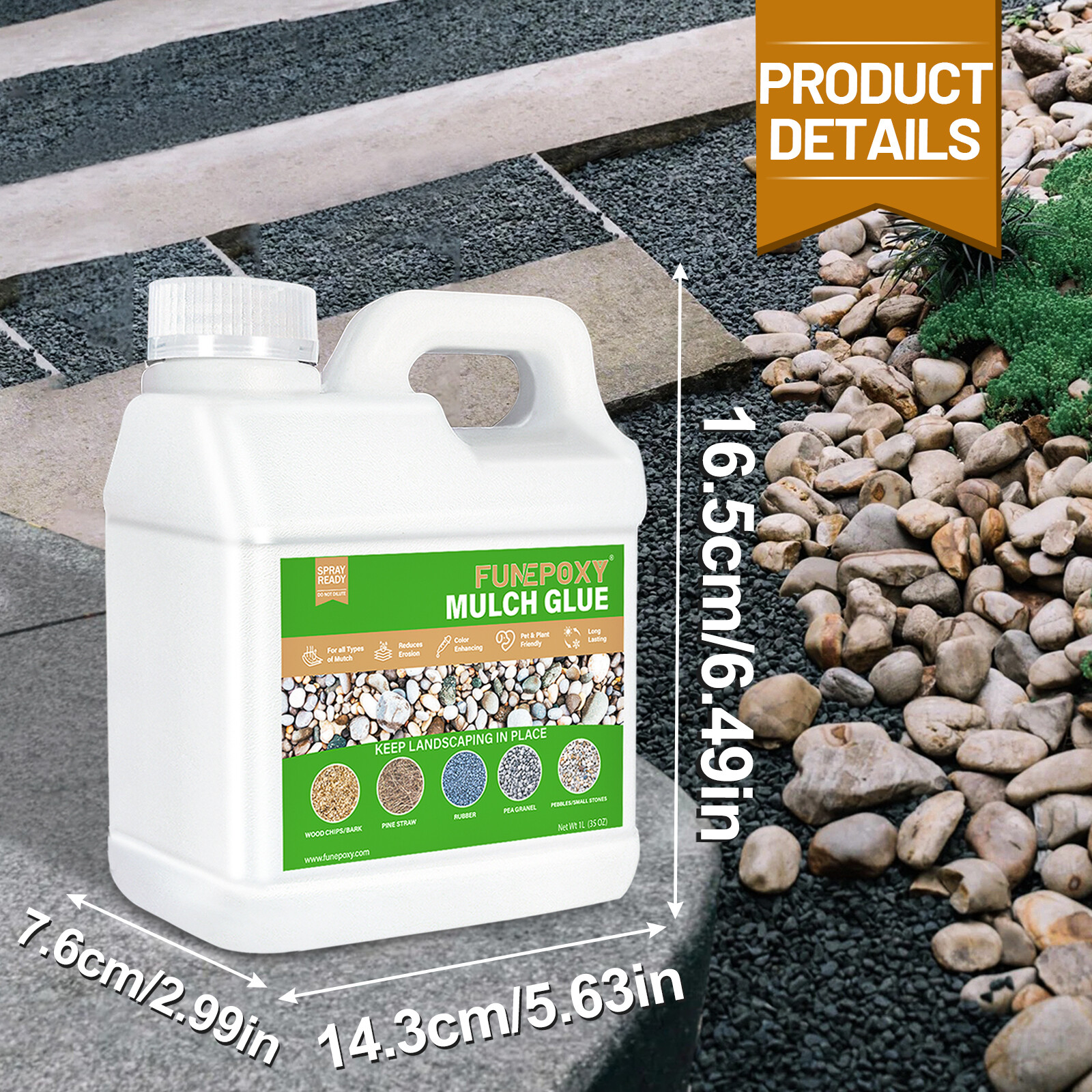 32oz Mulch Resin Stone Lock Adhesive For Landscaping and Stabilizing Rock Glue