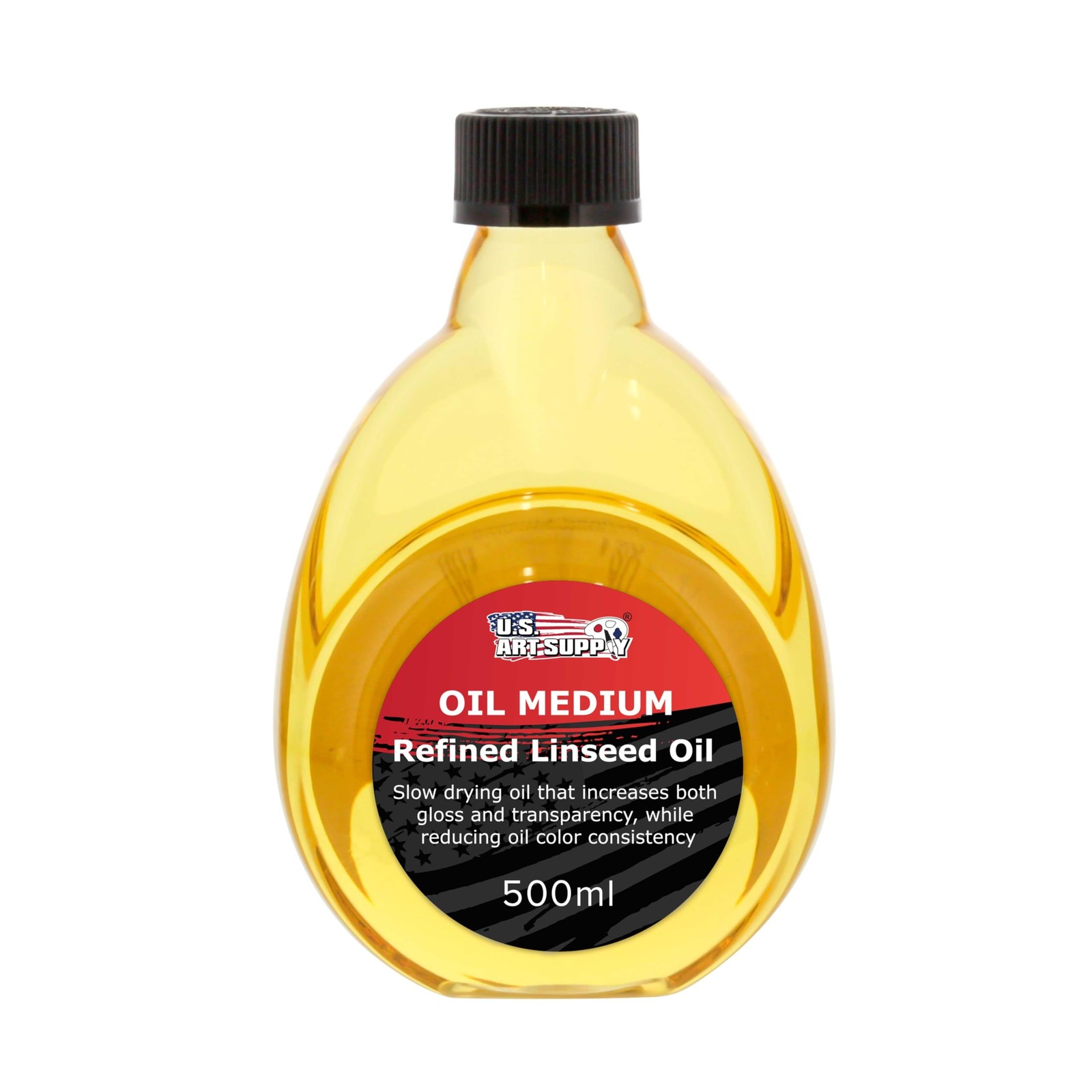 U.S. Art Supply Refined Linseed Oil, 500ml (16.9 oz) 16.91 Fl Oz (Pack of 1)