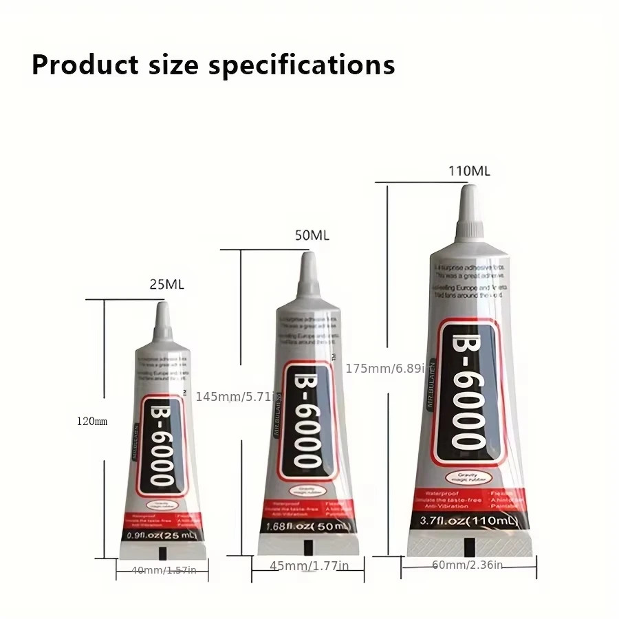 15/25/50/110ML B6000 Super Glue Telephone Mobile Phone Touch Screen Adhesive DIY
