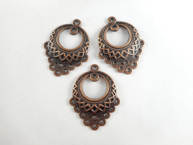 Antique Copper Brass Silver Plated 34x26mm 9 Loop Boho Chandelier Connectors Q16
