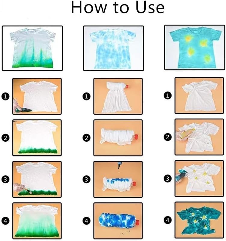 36 Colors Tie Dye Powder Kit for Fabric DIY Rainbow Party Arts & Crafts