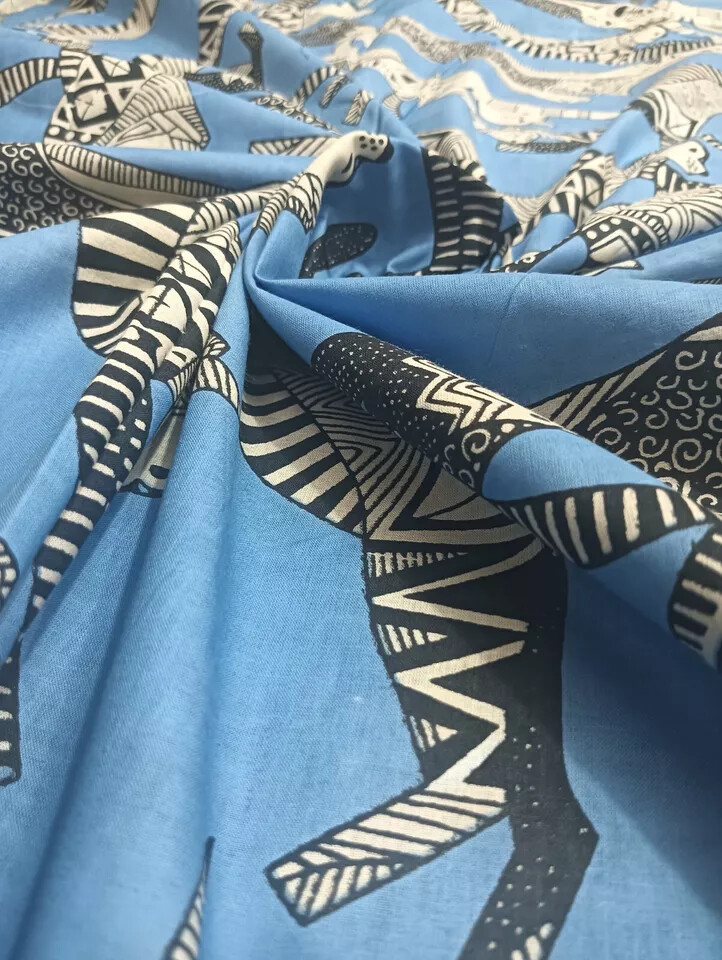 25 Yard Indian Cotton Handmade Print Fabric Sanganeri Hand Block Printed Fabric