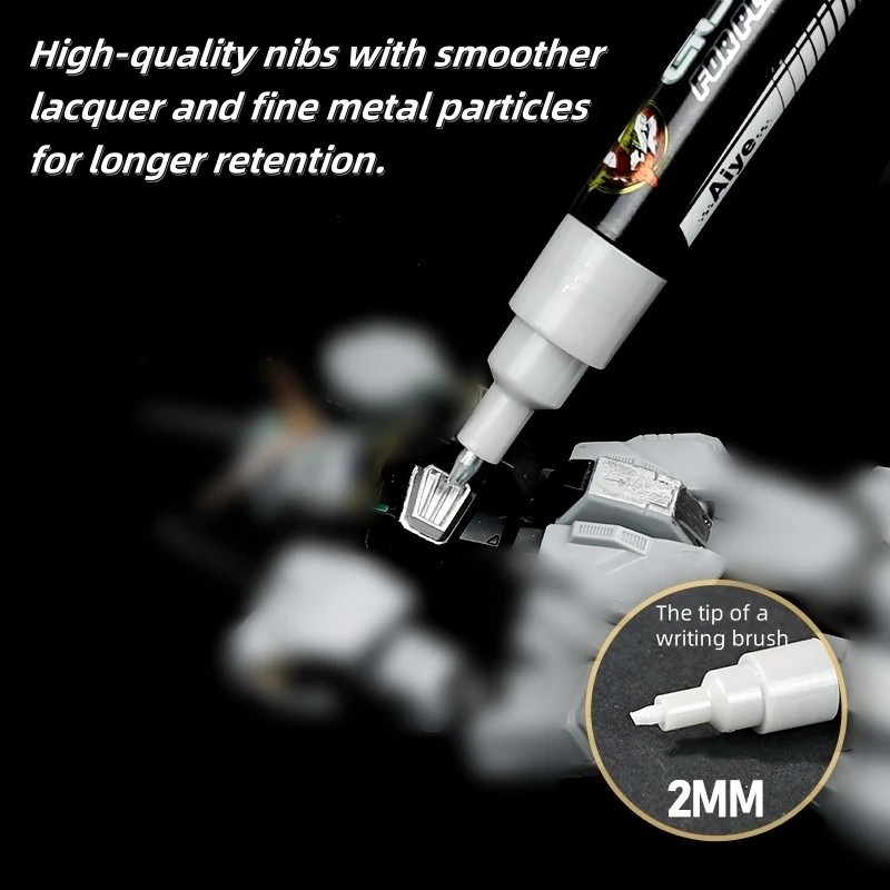 Metallic Paint Marker Pen Gold Silver Oil Based Permanent Model Marker
