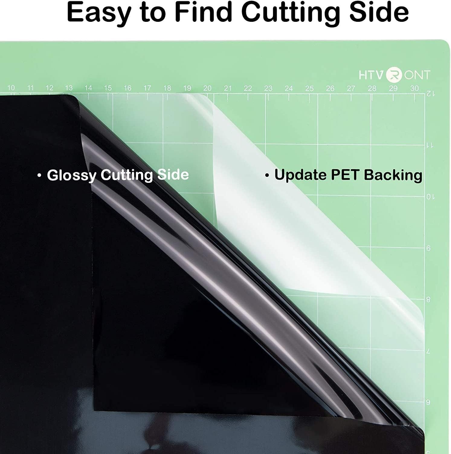 .HTVRONT Black Permanent Vinyl 12 x 14 FT Glossy Roll for Cricut