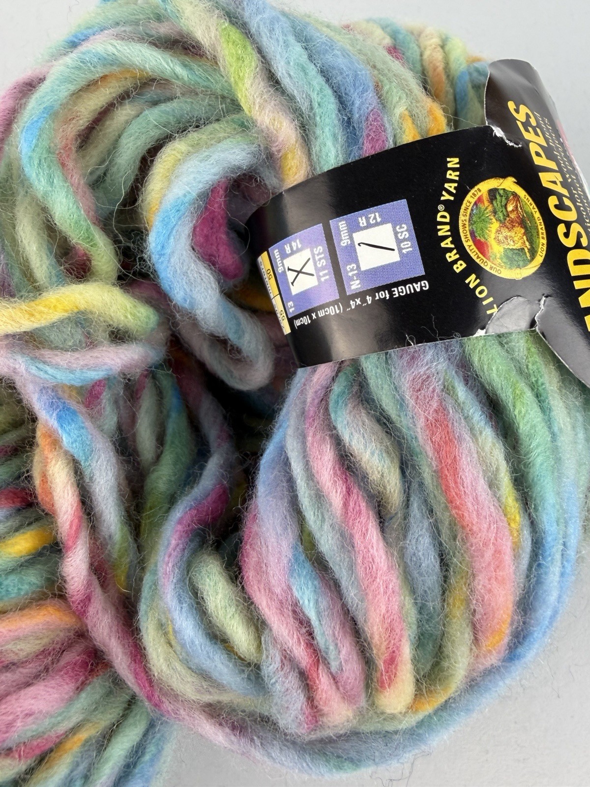 Lot of (2) Lion Brand Landscapes Yarn PASTEL MEADOW #272 Wool/Acrylic Feltable