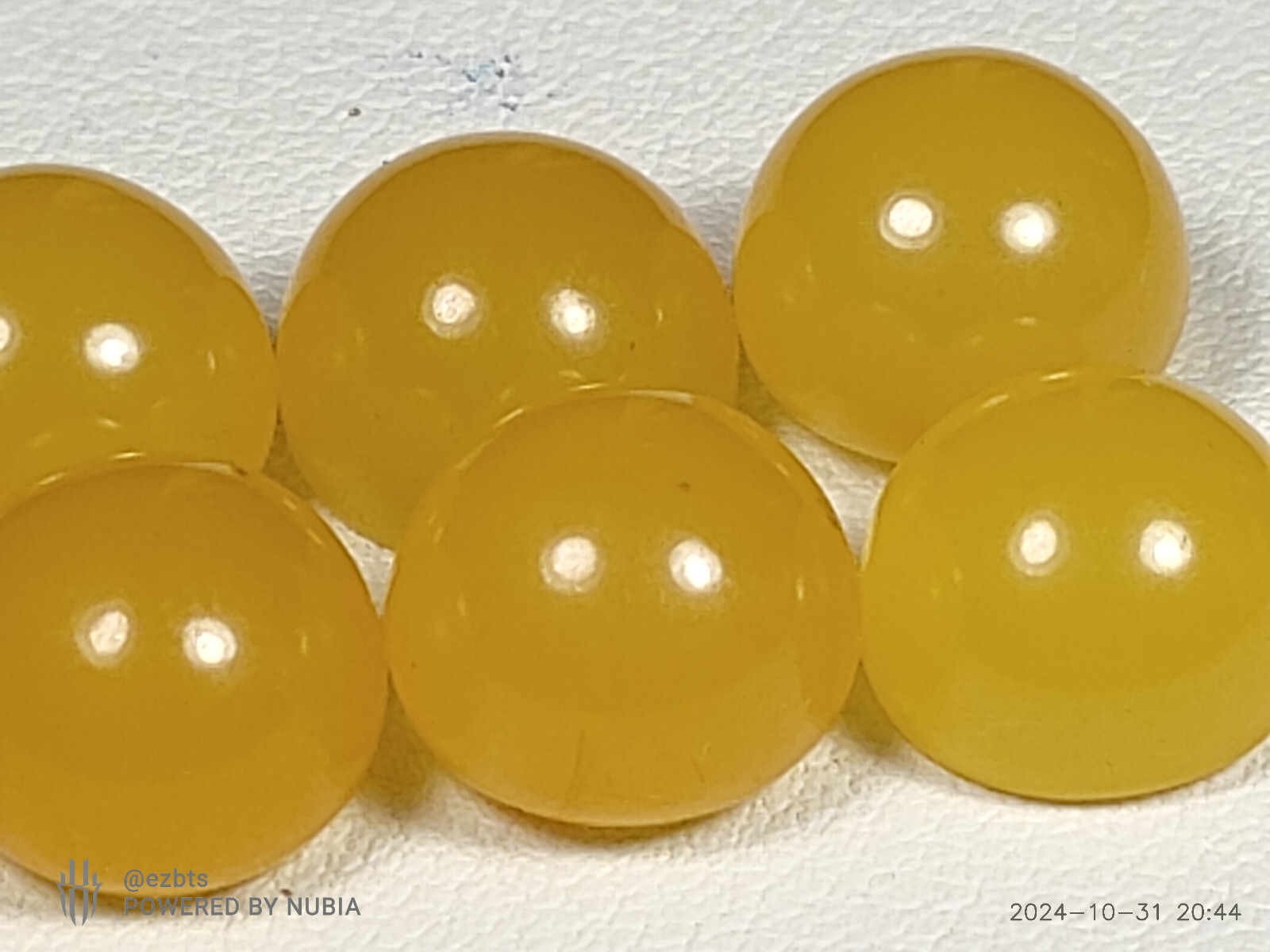 8 Bakelite Cabochons 12x9mm Lemon Drop Candy yellow