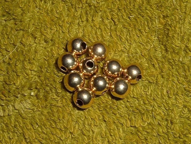 10 Solid 14K Yellow Gold 5MM Ball Round Beads Spacer for Jewelry Making NICE LOT
