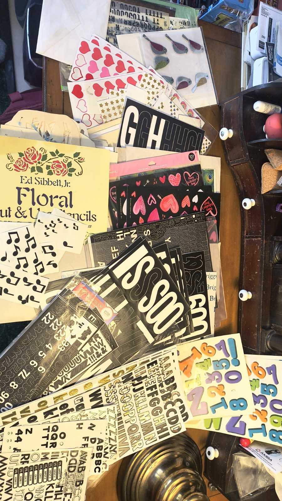Huge Lot Sticker & Stencils. All Sizes Peel/Stick Numbers & Letters, Over 3.5 Lb