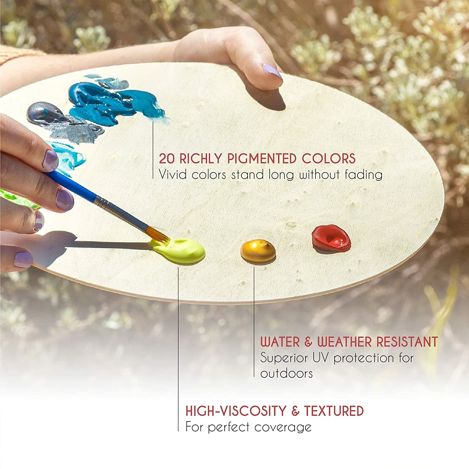 Zenacolor Store Indoor/Outdoor Acrylic Paint, Set of 20 2oz Tubes, Waterproof