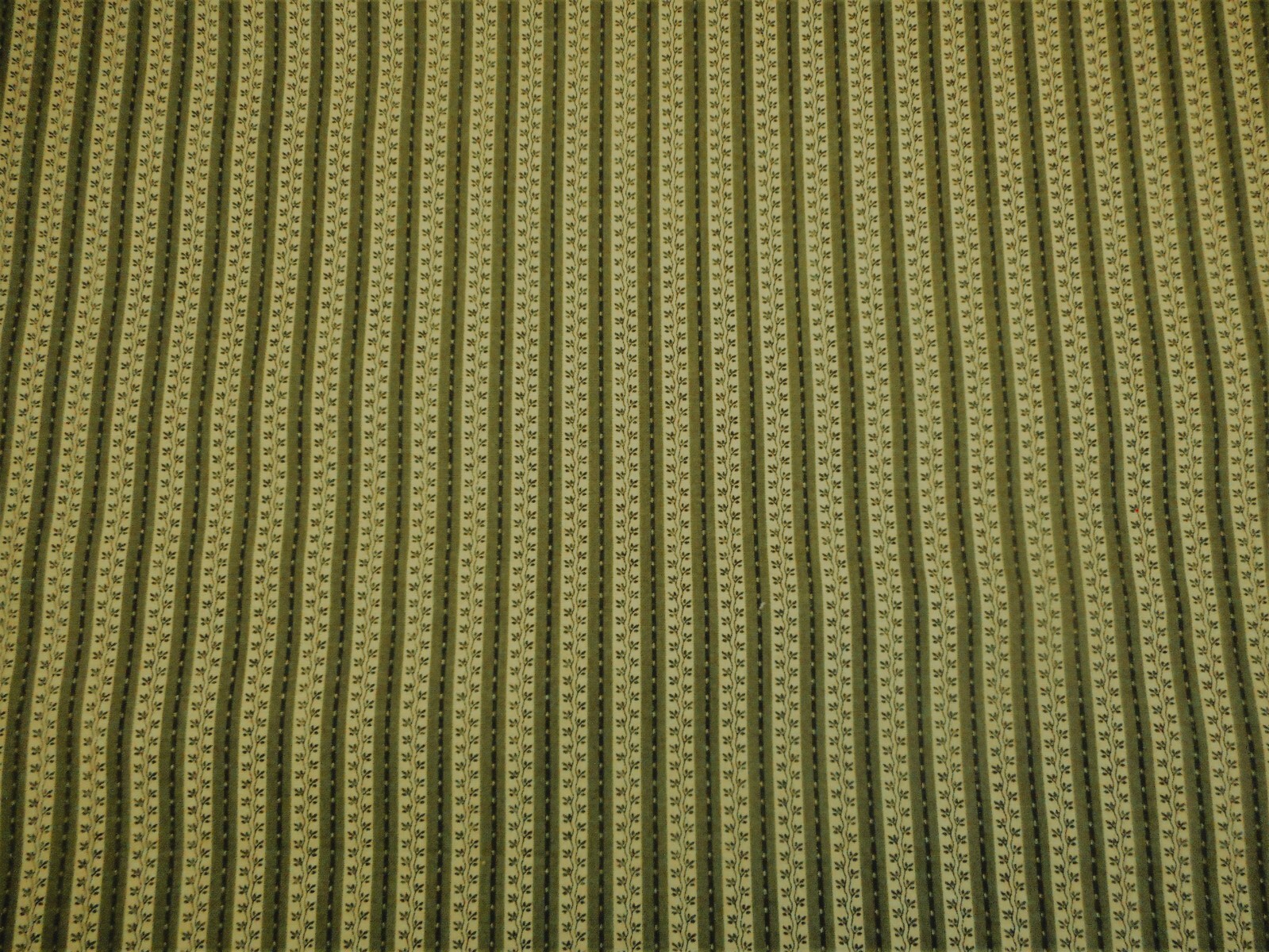 Civil War Reproduction Fabric By Yard Green Beige Floral Stripe Premium Cotton