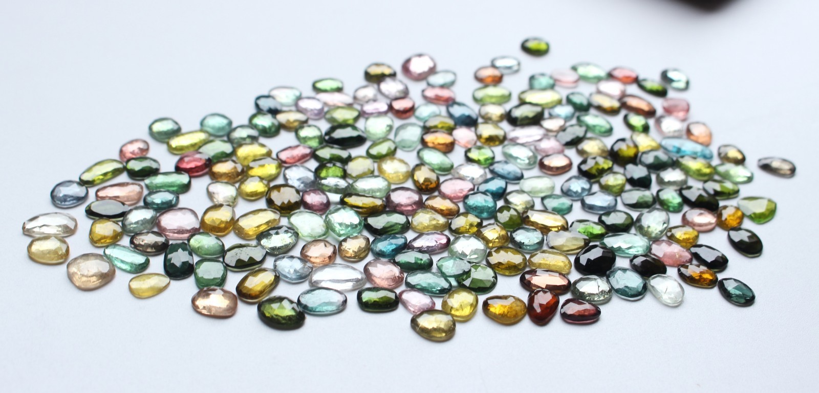 AAA+++ Tourmaline Gemstone Natural Multi Tourmaline Rose Cut Faceted Loose Cabs