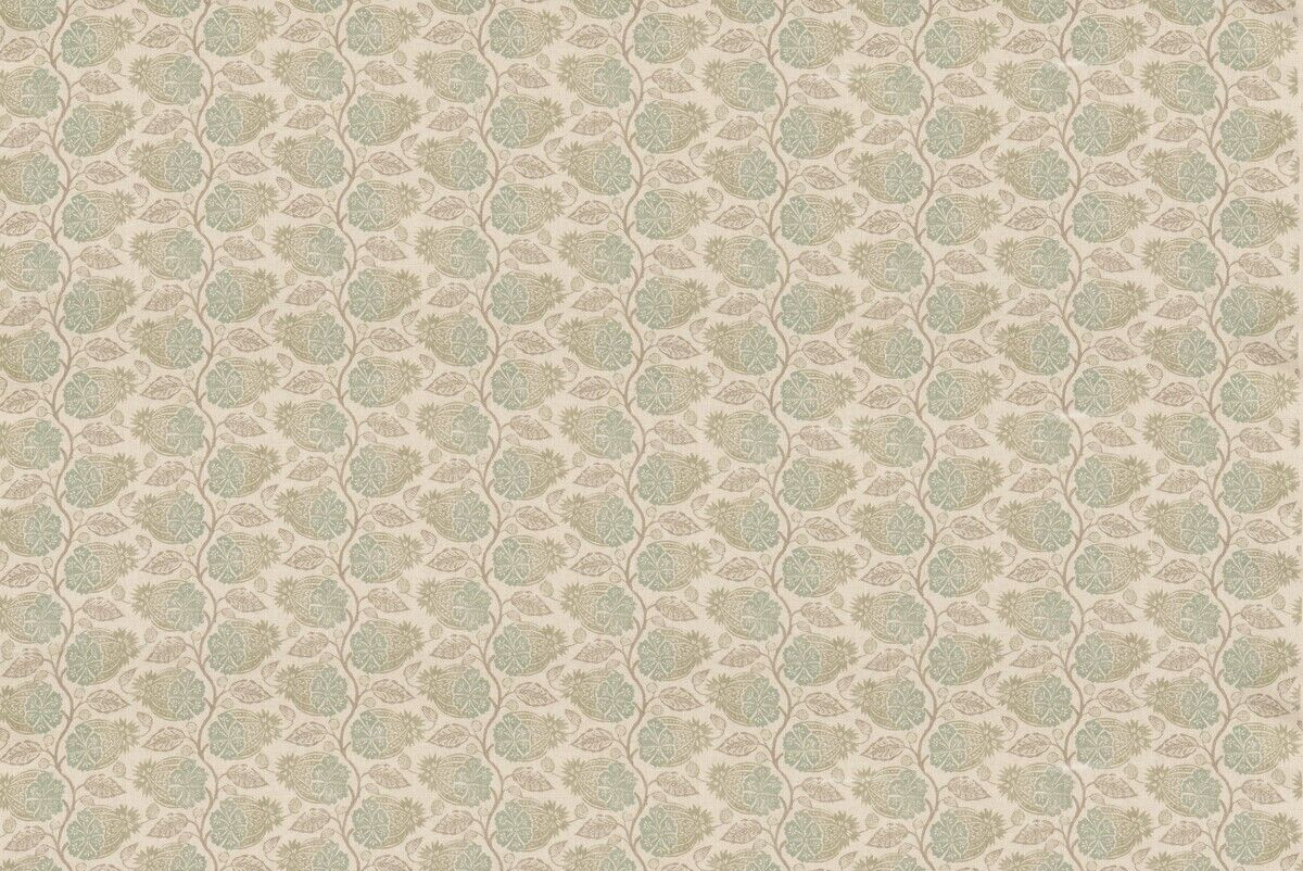 GP & J BAKER CURTAIN FABRIC DESIGN Calcot Aqua 8.5 METRE LINEN BLEND SMALL HOUSE
