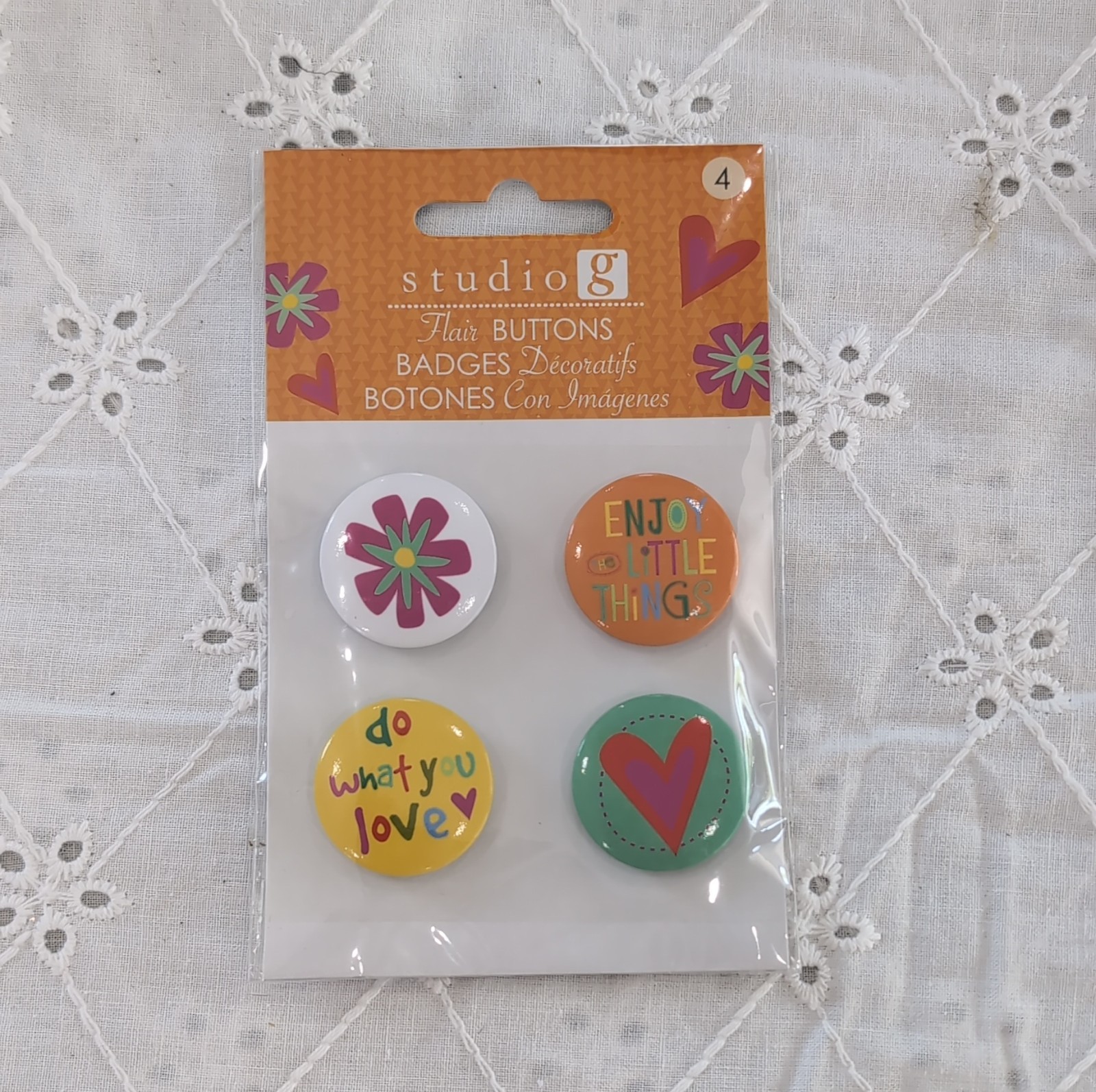 studio g Flair Buttons Scrapbooking Embellishments Lot of 5 Packs