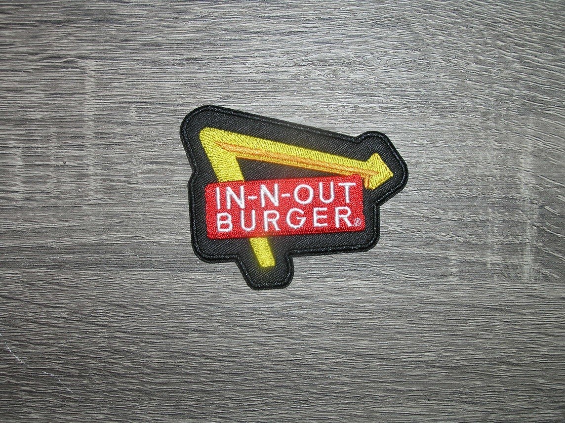 In-N-Out Burger Black/Red/Yellow Fast Food Embroidered Iron On Patch 3″ x 2.5″