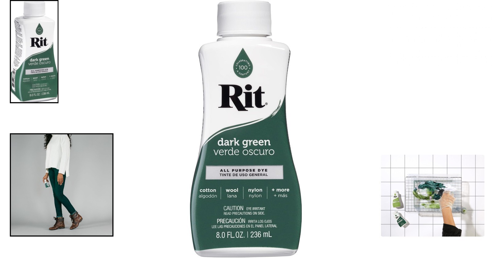 Liquid Fabric Dye Dark Green 8oz for Clothes Shoes Home Decor