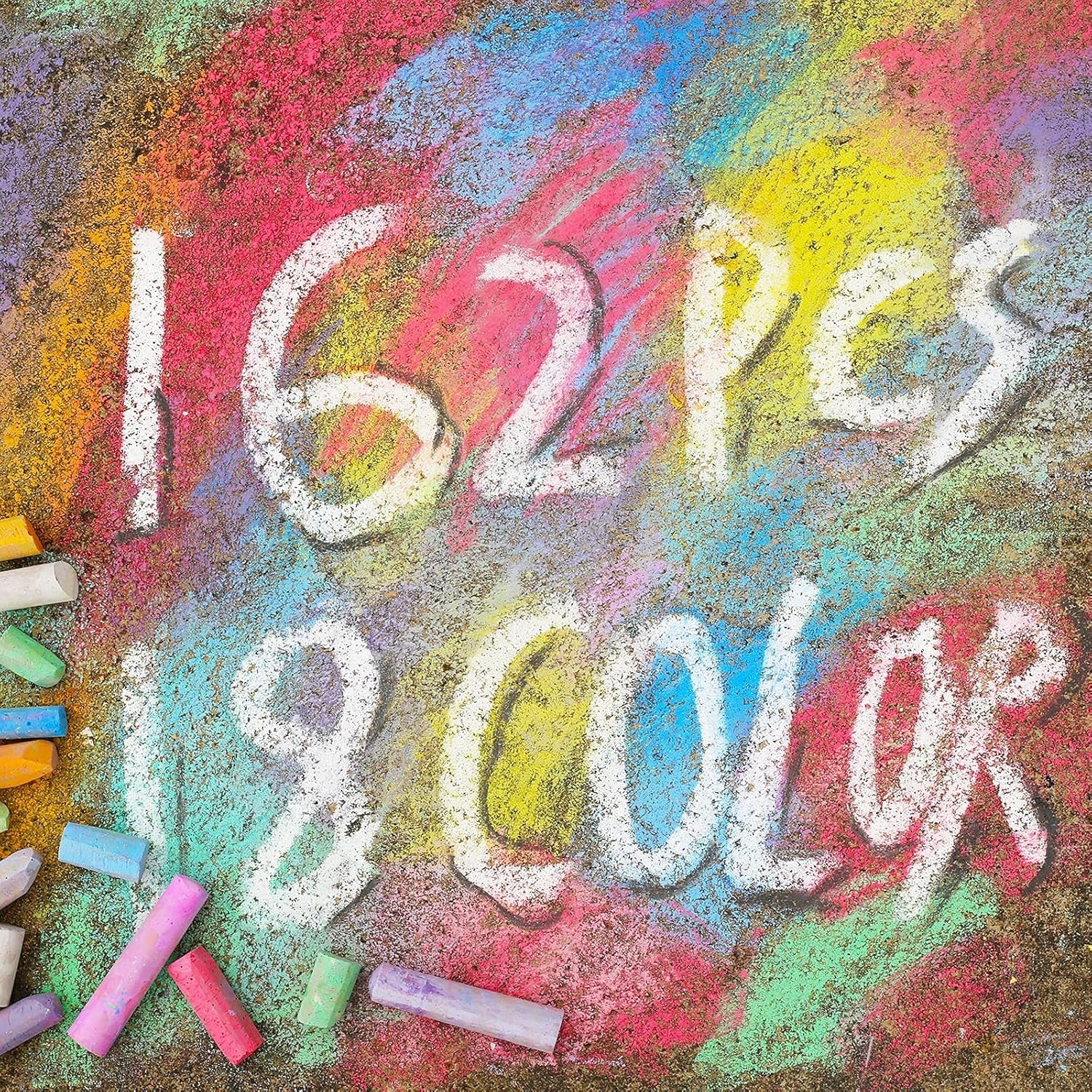 162 Pack of 18 Colors Jumbo Washable Sidewalk Chalk – Non-Toxic Fun for All Ages