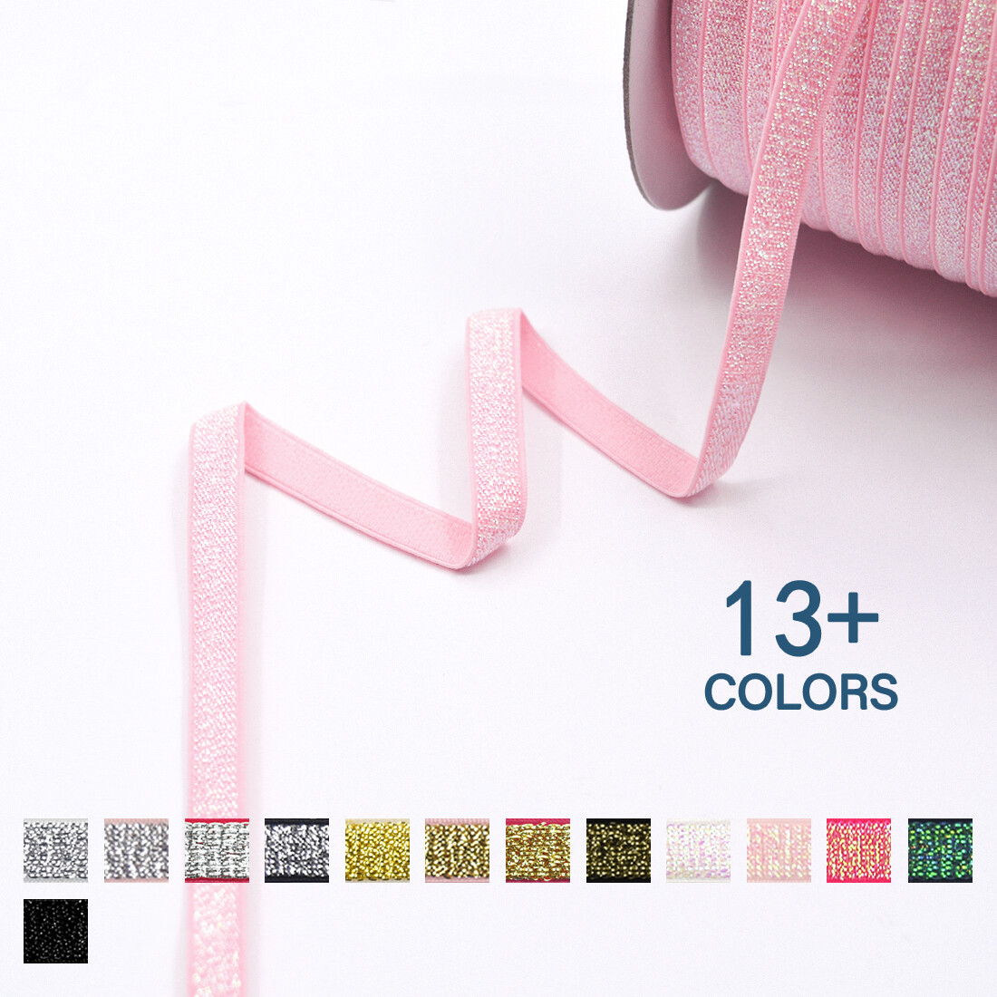 Metallic Glitter Bra Strap Elastic Band 3/8″ 10mm Lingerie Making 2 5 10 Yard