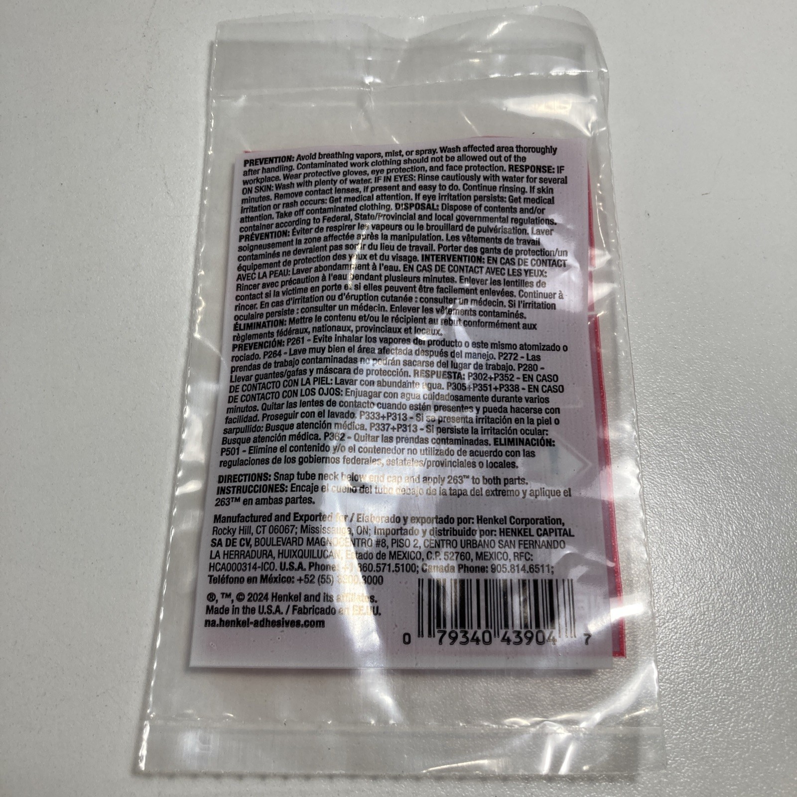 Loctite Threadlocker 263 0.5mL Tube Red Thread Lock Henkel IDH 1330582 .017 Oz