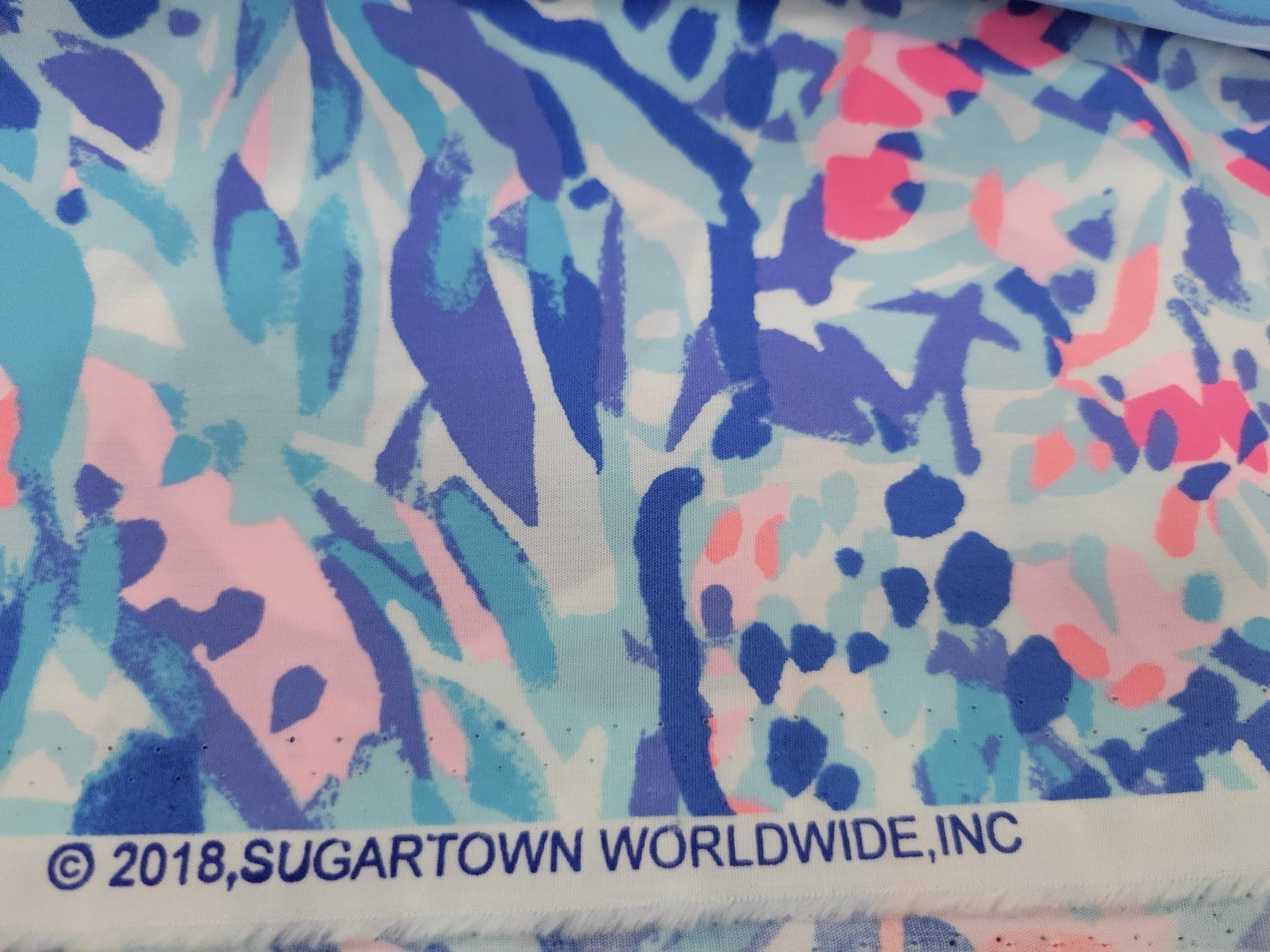 Lily Pulitzer Fabric 36”X54” “Breakwater Tint Party Wave”