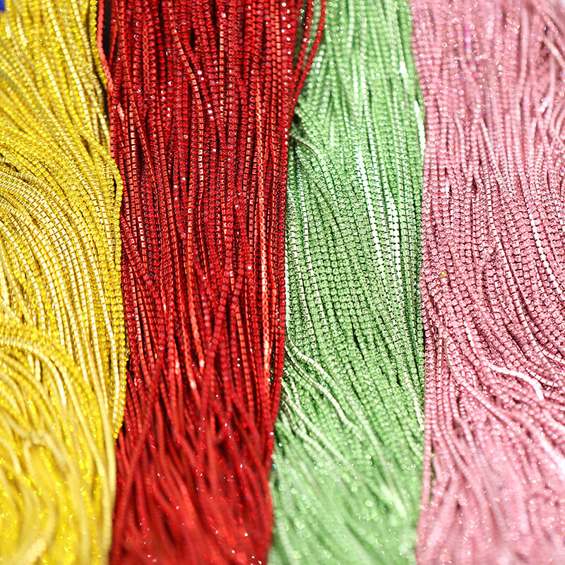 10Yard Glass Rhinestone Crystal Ribbon Chain Clear Close Trim Sewing Craft DIY