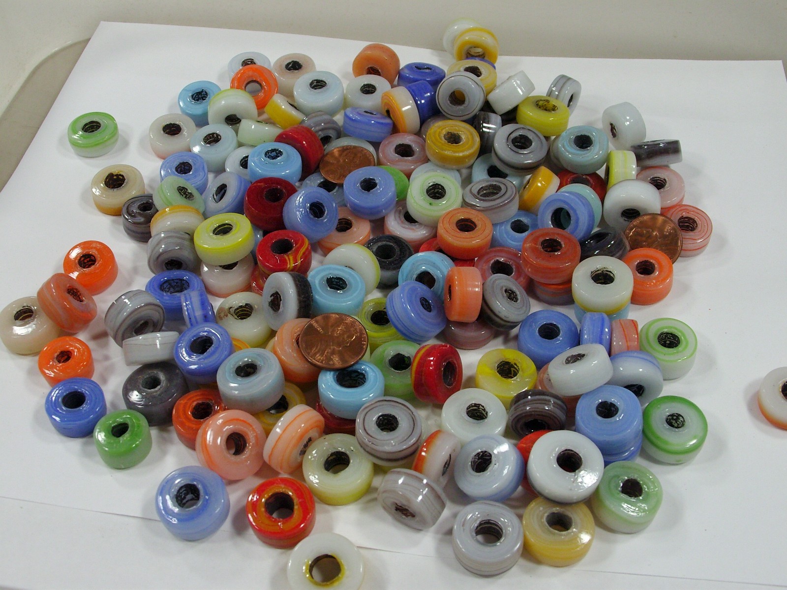 2 Pounds India Handmade Large Sliced Round Glass Beads Wholesale Bulk (BVP-9) ⭐