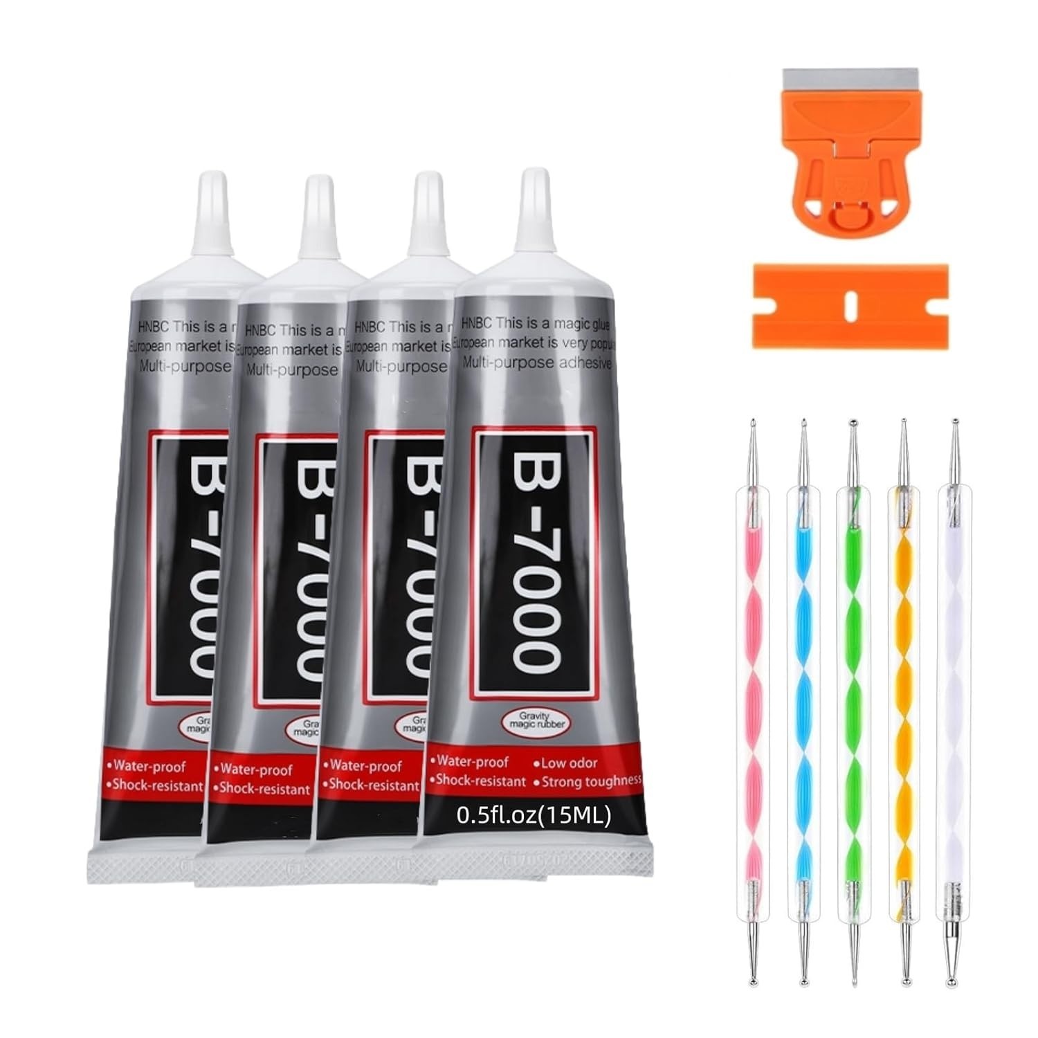 B-7000 Glue Clear for Rhinestone Crafts, Jewelry and Bead Adhesive B7000 Semi