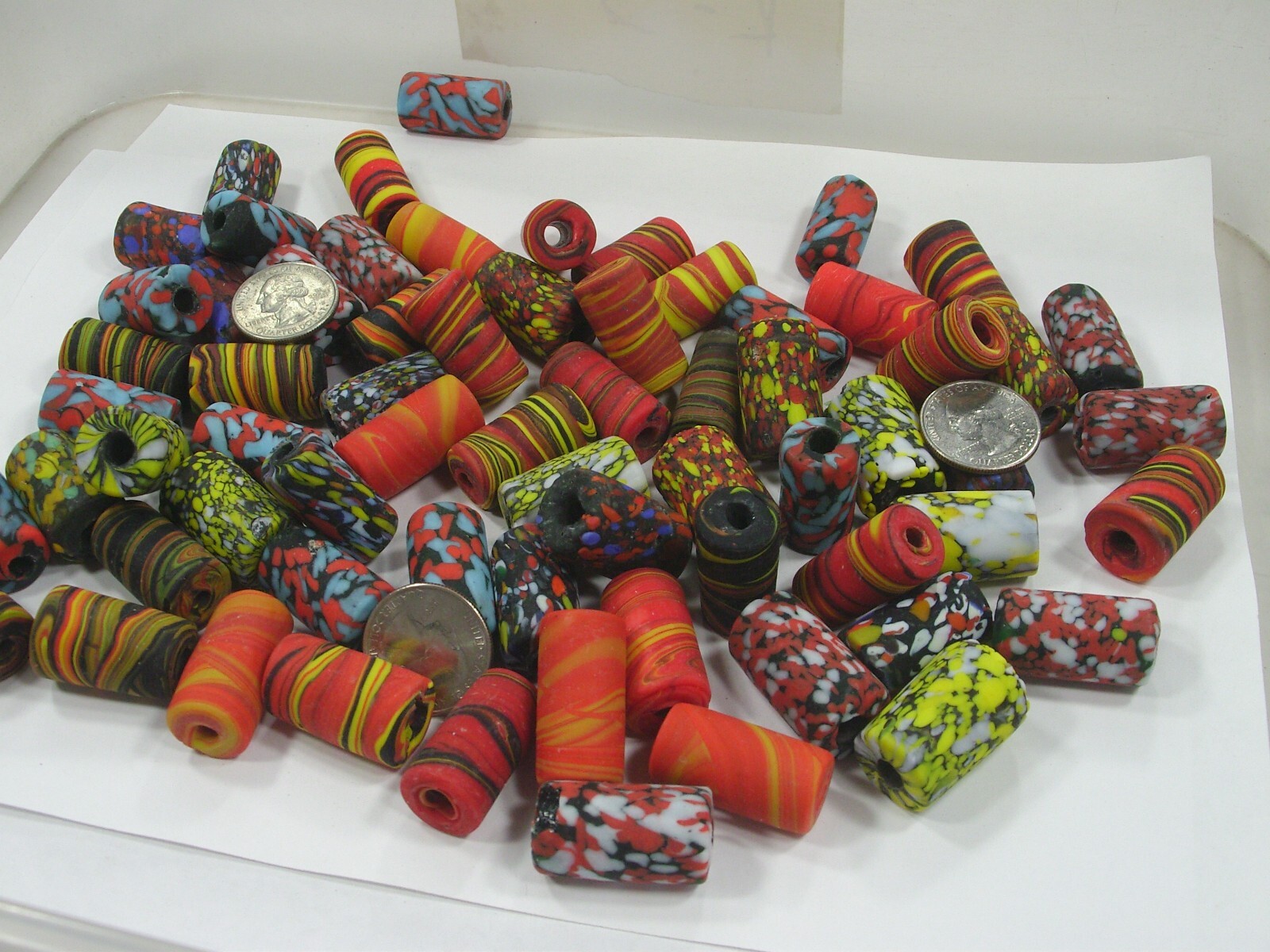 2 Pounds Large Multicolor India Handmade Millefiori Glass Beads Bulk (MNP-9) ⭐