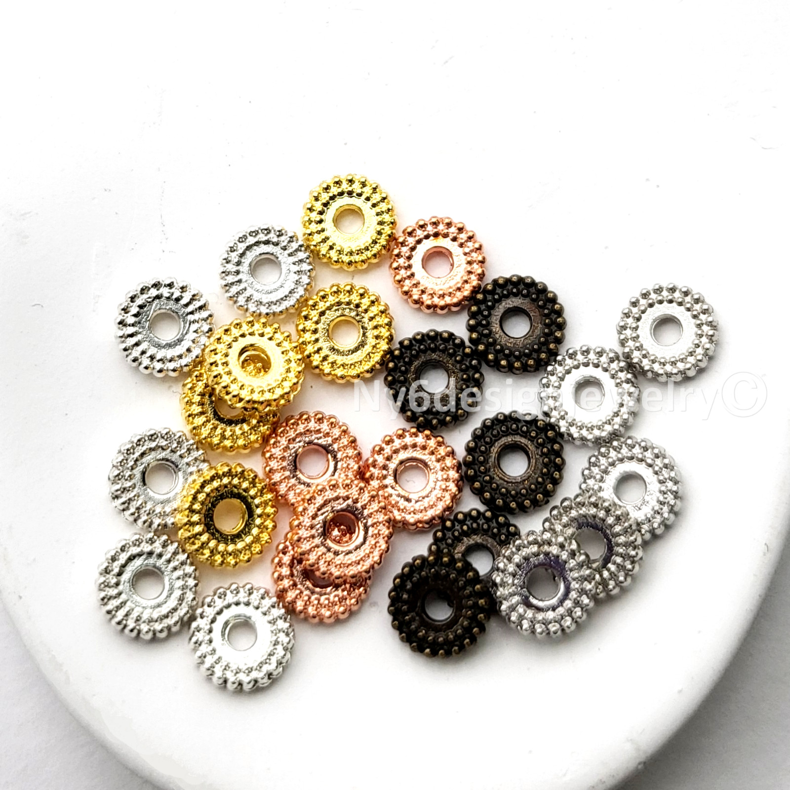 7x1mm Disc Spacer Beads for Jewelry Making 54pcs Metal Spacer Beads Silver gold