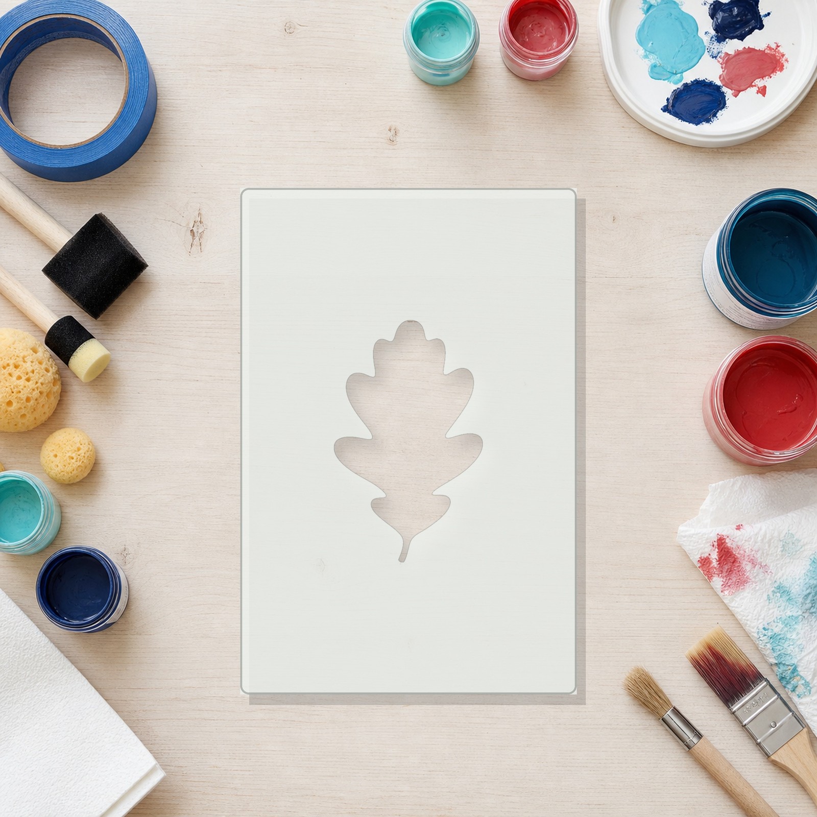 Oak Leaf Large Reusable Mylar Stencil, 10 mil Plastic Paint Stencil for Crafts