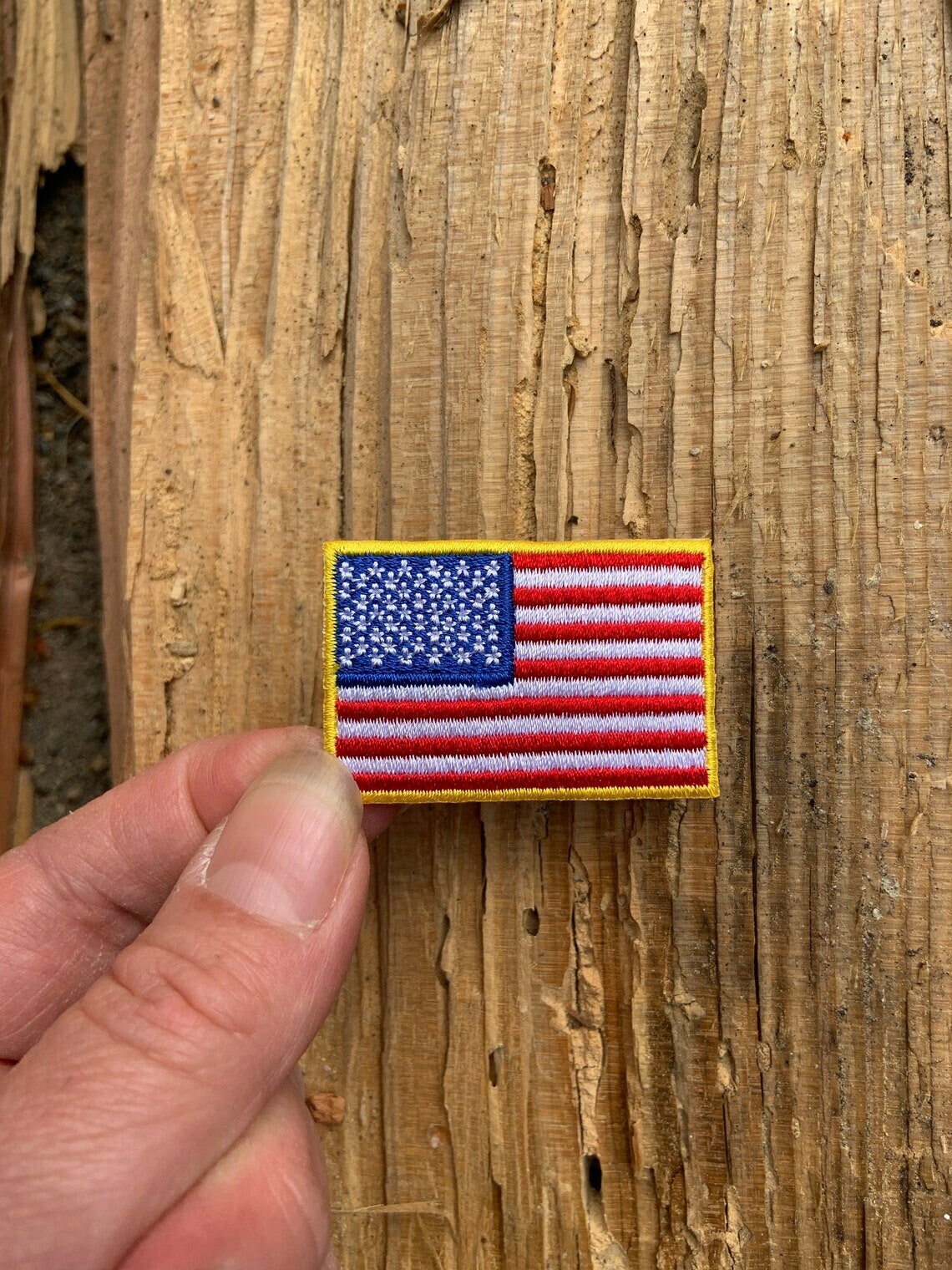 (2) Small American Flag Patch iron on – 1.75″ x 1.25″ – Regular and Reversed
