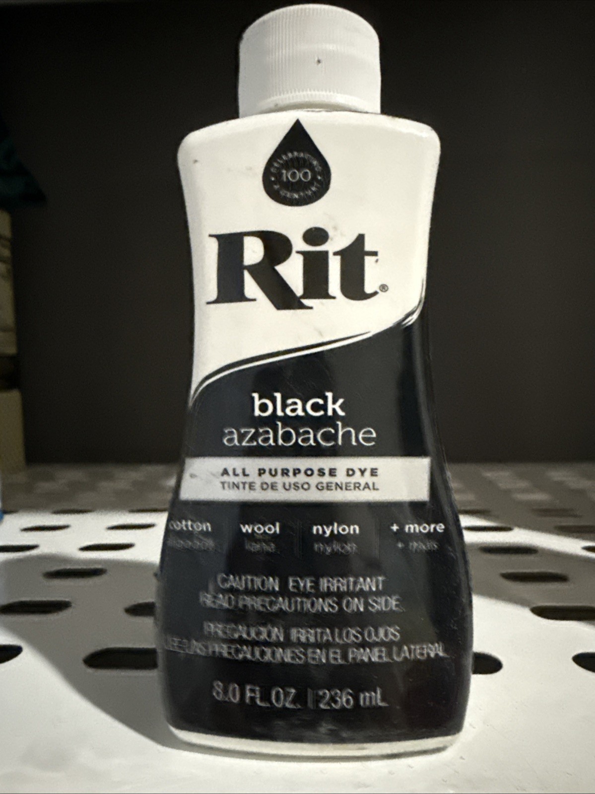 Rit Dye 88150 All Purpose Liquid Dye, Black, 8 Fl 8 Oz (Pack of 1), Black