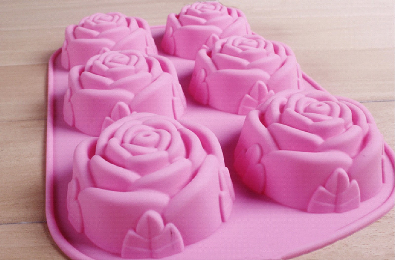 DIY 6 Cavity Rose Shaped Silicone Handmade Soap Mold for Soap Making US Seller