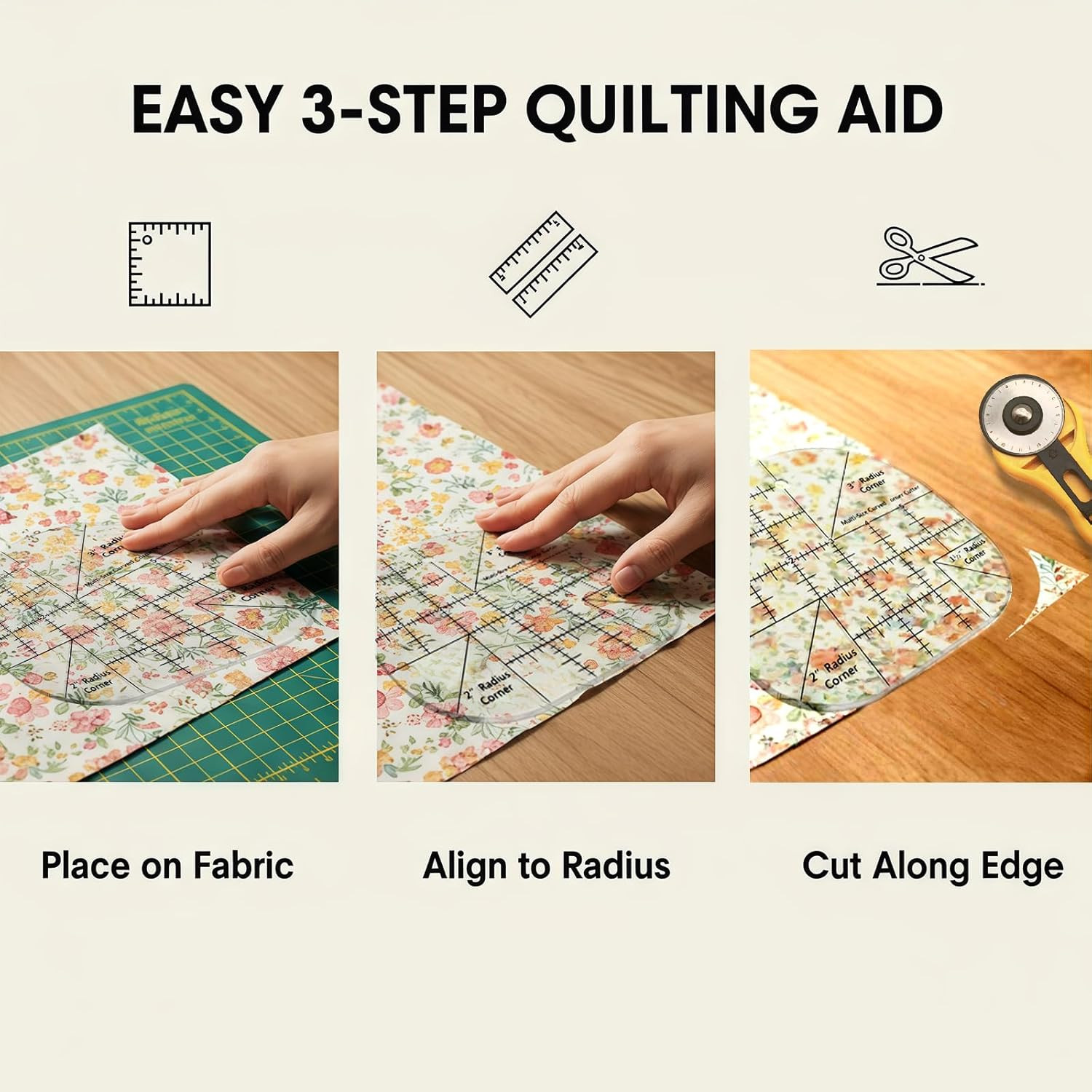 Curved Corner Cutter Quilting Ruler, Acrylic Patchwork Quilting Templates Tools,