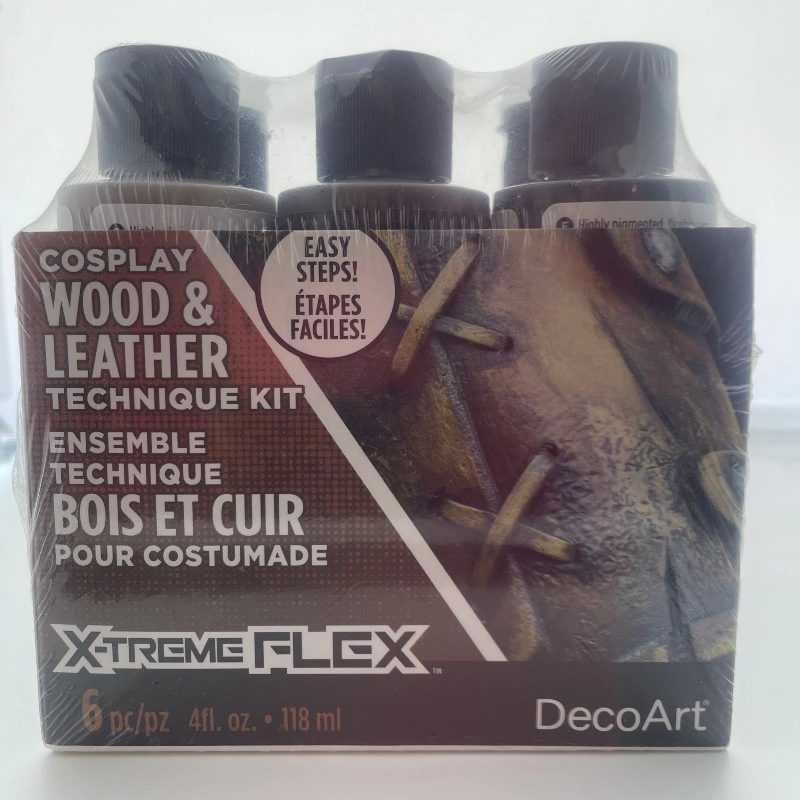 Paint – DecoArt – Cosplay Wood & Leather Technique Kit – 6pcs x 4oz (118ml)