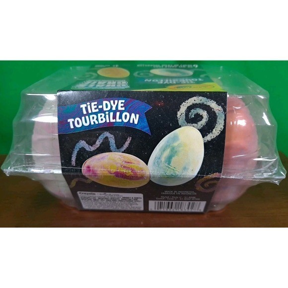 NIP Set Of 6 Crayola Tie-Dye Tourbillion Washable Sidewalk Chalk Egg Shaped