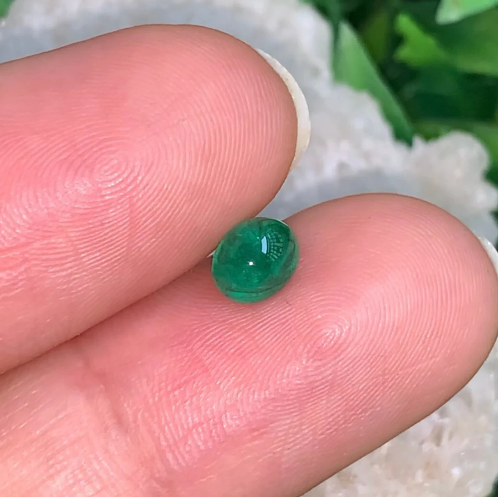 7×5 MM Natural Zambia Emerald Oval Cabochon 0.70 Cts Loose Gemstone For Jewelry