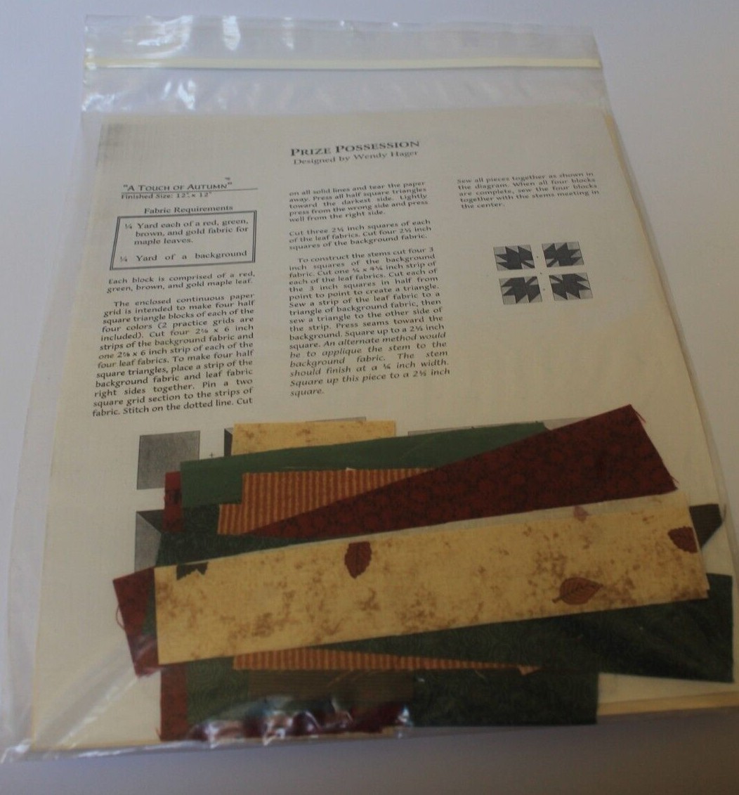 Quiltessentials Block Month #1 Prize Possession By Wendy Hager, Touch Of Autumn