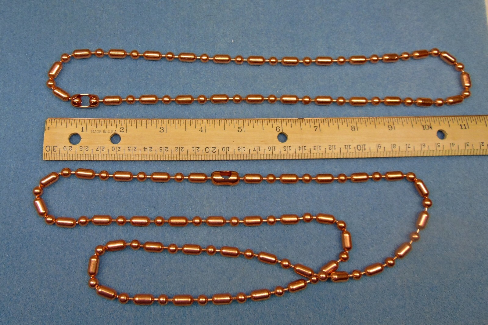 PURE 100% Copper Ball + Bar #13 CHAIN 6.3mm bead ~ Various Lengths + Connectors