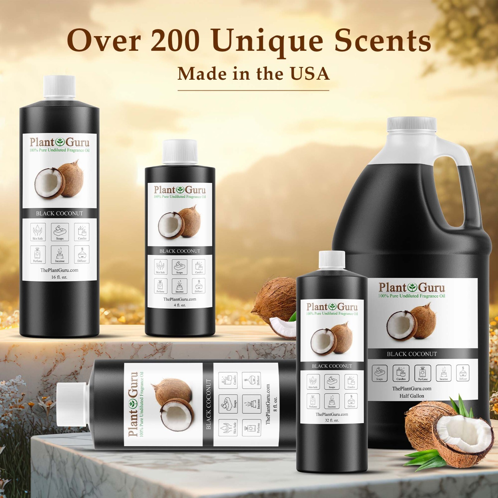 Black Coconut Fragrance Oil For Candle, Soap Making, Diffuser and Burners