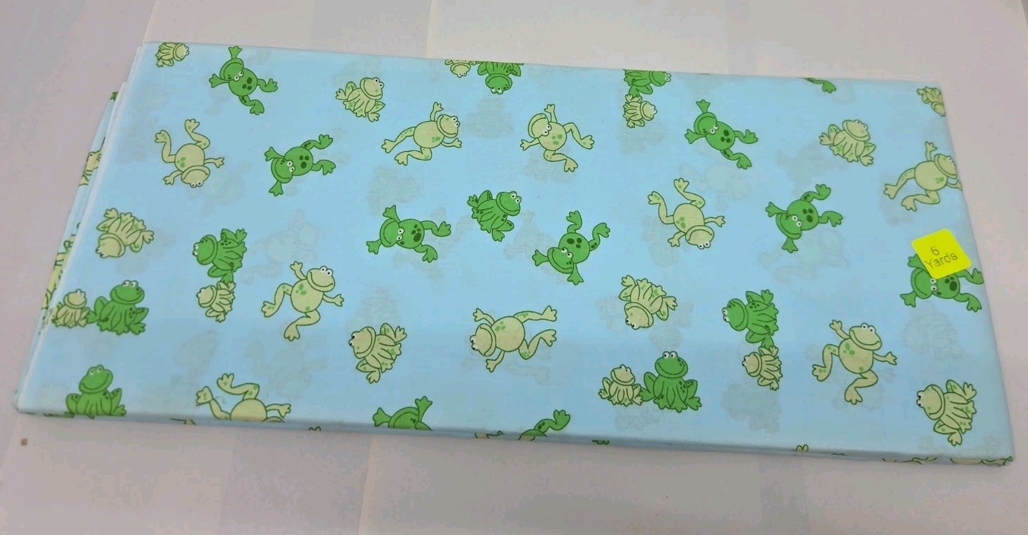 6 Yard Of Fabric -Flat Fold Unbranded Frogs