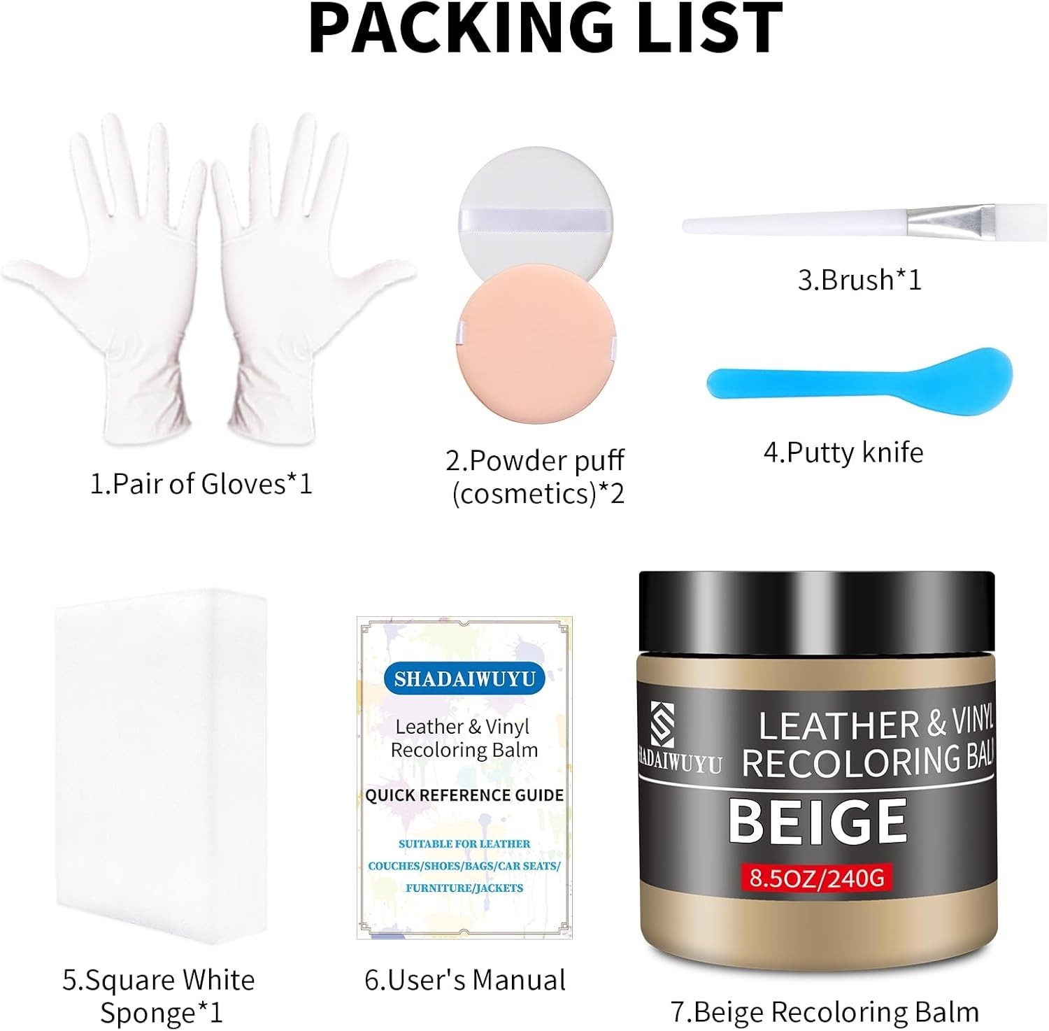 Leather Recoloring Balm,8.5oz Leather Color Restorer,Beige Leather Repair kit…