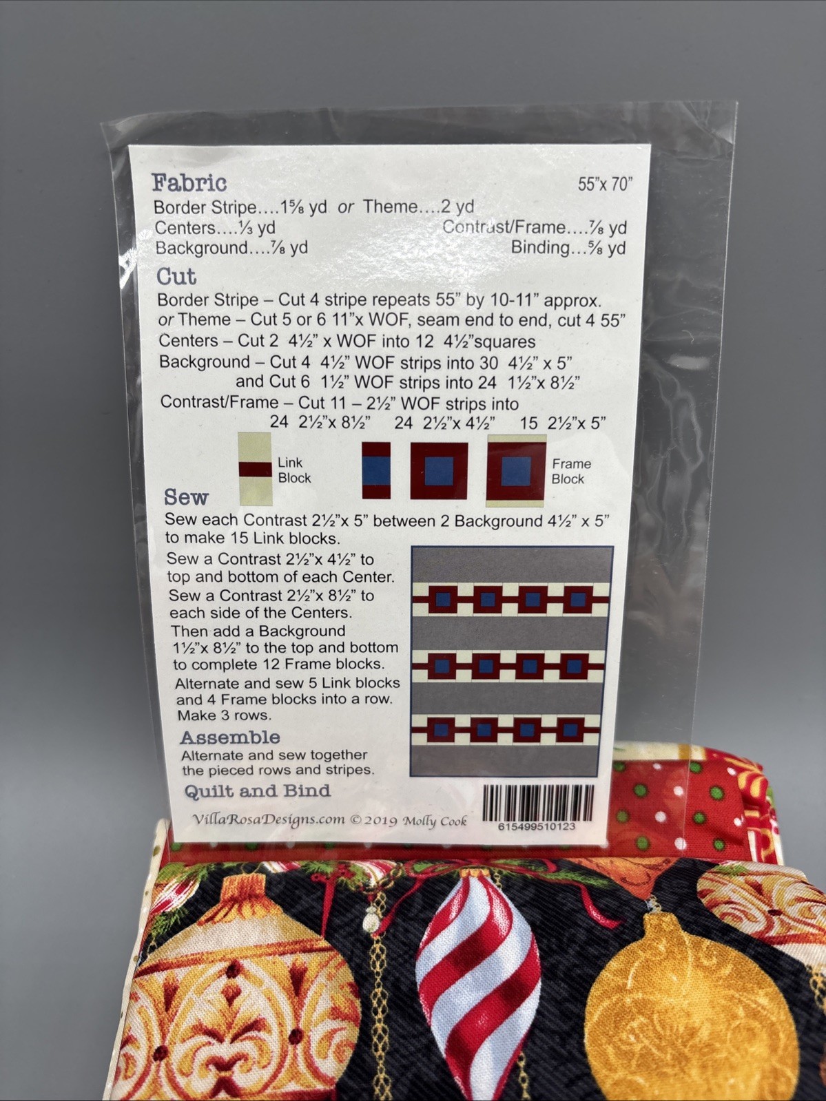 Quilt Kit – Villa Rosa Designs Holiday Quilt 55” X 70” Link Up