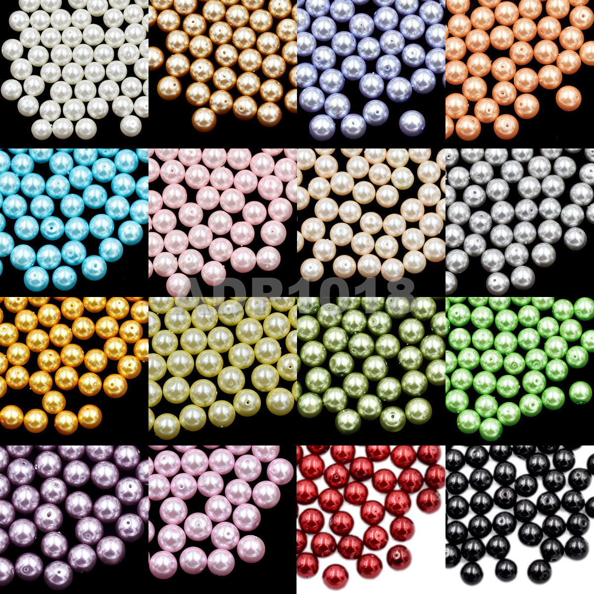 200pcs Top Quality Czech Glass Pearl Round Loose Beads 3mm 4mm 6mm 8mm 10mm 12mm