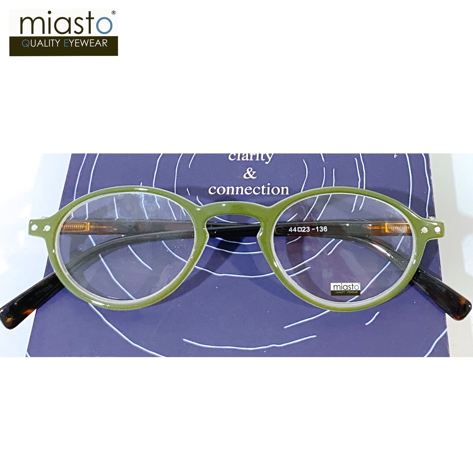 NWT$39.99 MIASTO RETRO ROUND KEYHOLE PREPPY READER VINTAGE READING SPECS GLASSES