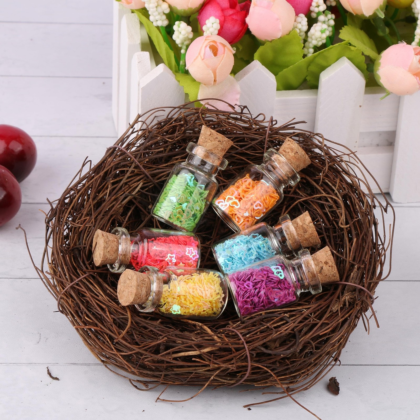 100pcs Tiny Jars with Corks 3ml Cute Little Bottles Cork Stoppers Small Clear…