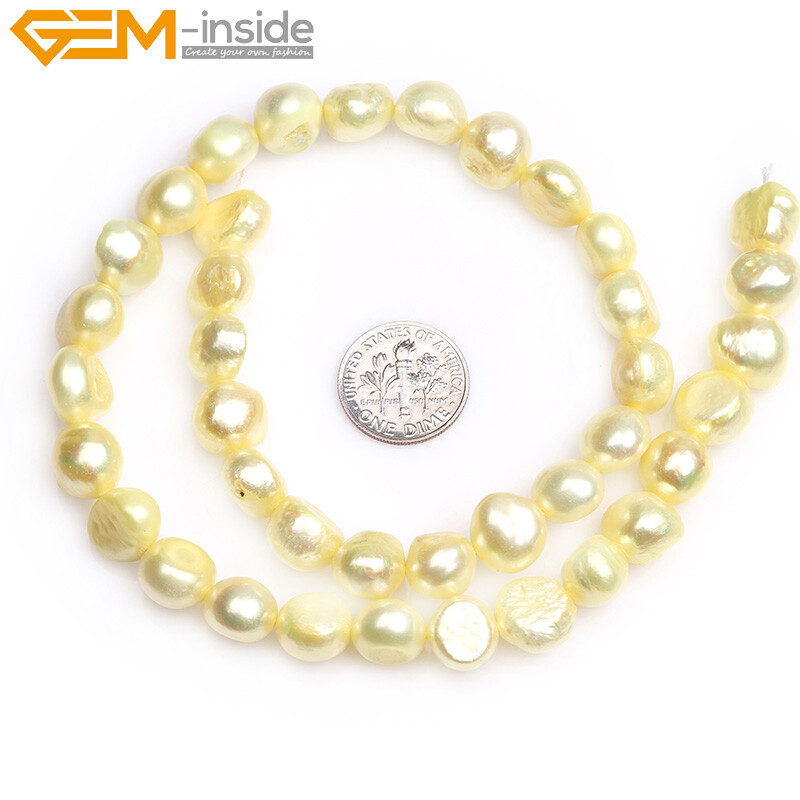 Real Baroque Flat Cultured Freeform Freshwater Pearl Beads Jewelry Making 15″