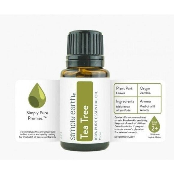 Simply Earth Tea Tree Essential Oil 15ml 100% Pure Oil Natural Therapeutic Grade