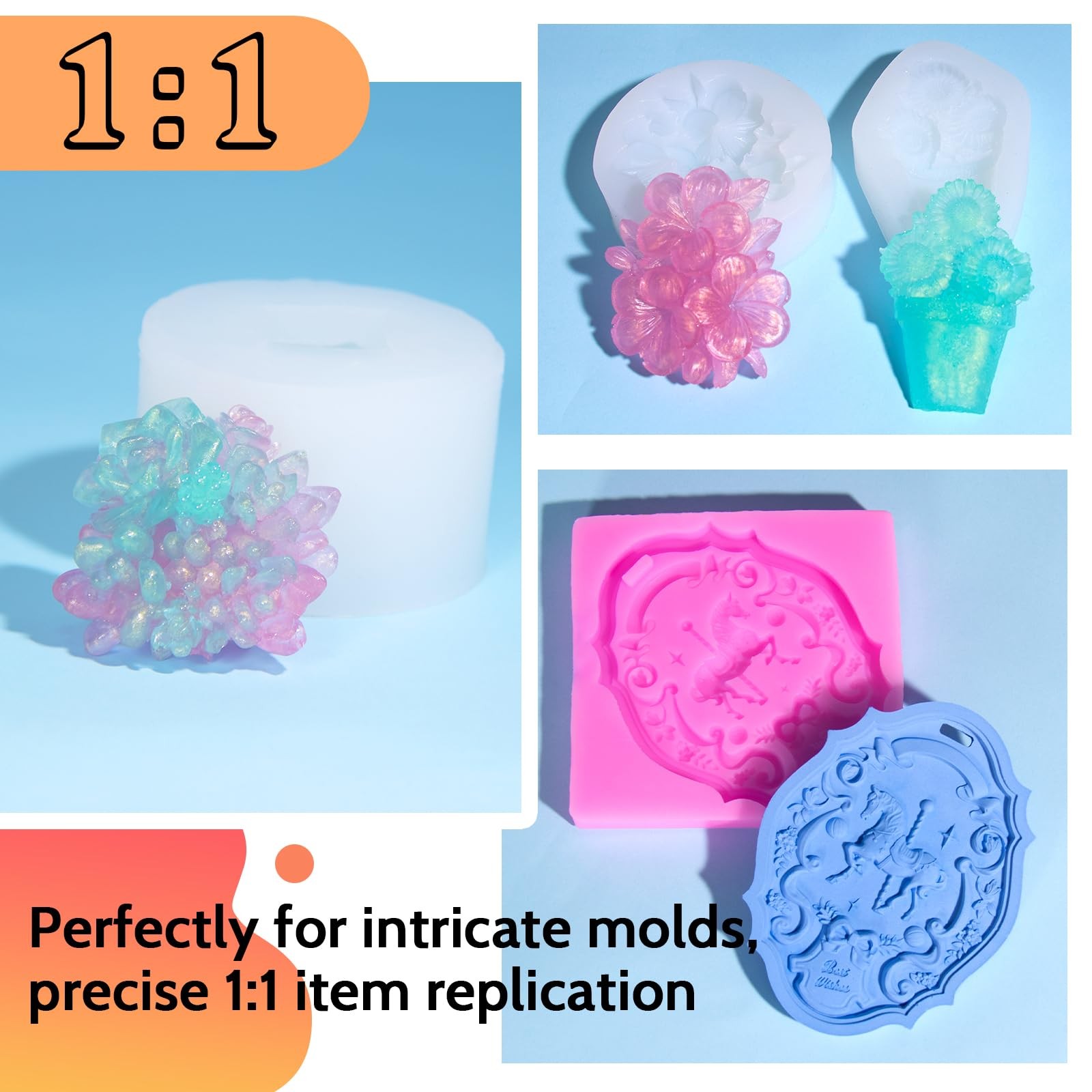 JDiction Silicone Mold Making Kit, 2.32lb(37oz) Super 2.32lb, Translucent