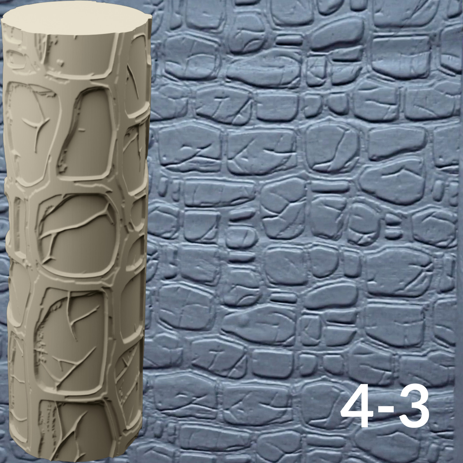 Cobblestone Clay Texture Roller, art craft diorama STL Loot Factory (Set 4)